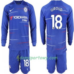 Koszulka Chelsea Olivier Giroud 18 Dziecięcy Domowe Koszulki Piłkarskie 2018-2019 Długi Rękaw